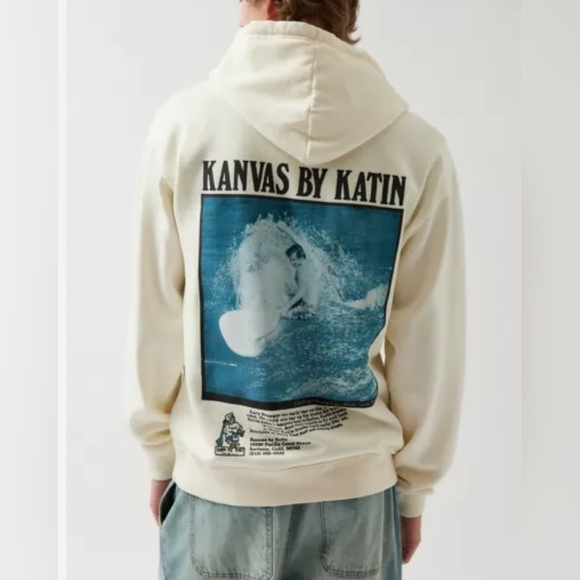 Katin UO Exclusive Mens Kanvas Hoodie Sweatshirt LARGE Ivory - Picture 7 of 8